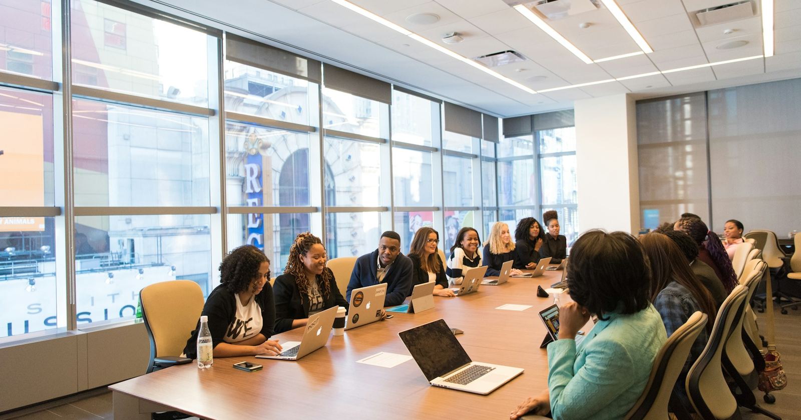 Technology professionals collaborating in a working session